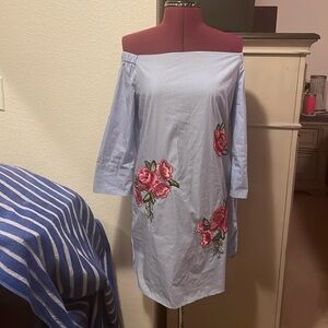 Zara women off the shoulder shirt dress